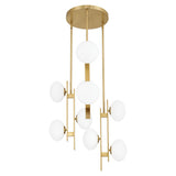 Julep 22-inch 9-light Brushed Gold Chandelier with Opal Glass Shades