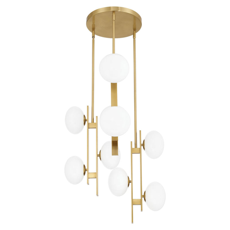Julep 22-inch 9-light Brushed Gold Chandelier with Opal Glass Shades