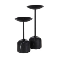 Uma Set Of 2 Pillar Candle Holder HONED BLACK By Renwil