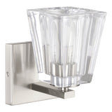 Valentin 4-inch 1-light Brushed Nickel Vanity Light with Clear Pressed Glass Shade