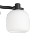 Valentina 15-inch 2-light Matte Black Vanity Light with Etched Opal Glass Shades
