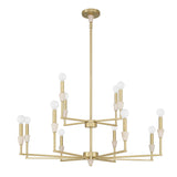 Montclair 38-inch 12-light Brushed Gold and Natural Alabaster Chandelier