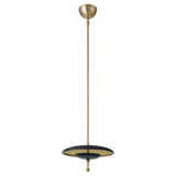 Sinclair 14-inch Champagne Gold and Black Faux Leather 5CCT LED Convertible Pendant
