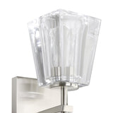 Valentin 13-inch 2-light Brushed Nickel Vanity Light with Clear Pressed Glass Shades