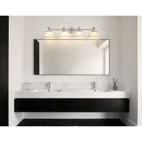 Tremolo 42-inch 4-light Brushed Nickel and Polished Nickel Vanity Light with Etched Opal Glass