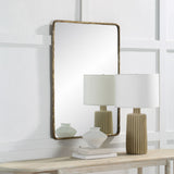 Ivory Wall Mirror DARK ANTIQUE BRUSHED BRASS By Renwil