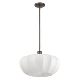 Bryony 22-inch 4-light Forged Bronze Convertible Pendant with White Synthetic Silk Shades