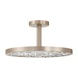 Courtney 18-inch Champagne Gold 5CCT LED Convertible Pendant with Clear Water Glass