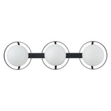 Parker 24-inch 3-light Matte Black Vanity Light with Etched Opal Glass Shades