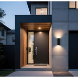 Jasper 14-inch 2-light Textured Black LED Exterior Wall Sconce