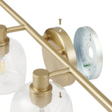 Valentina 30-inch 4-light Champagne Gold Vanity Light with Clear Glass Shades