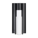 Colton 12-inch 1-light Textured Black 5CCT LED Vanity Light with Etched Opal Glass Shade