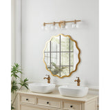 Valentina 30-inch 4-light Champagne Gold Vanity Light with Clear Glass Shades