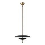 Sinclair 20-inch Champagne Gold and Black Faux Leather 5CCT LED Convertible Pendant