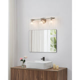 Bedminster 24-inch 3-light Brushed Nickel Vanity Light with Clear Ribbed Glass Shades