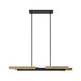 Grazia 48-inch 2-light Matte Black and Brushed Gold LED Linear Chandelier