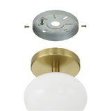Julep 6-inch 1-light Brushed Gold Semi-Flush Mount with Opal Glass Shade
