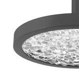 Courtney 12-inch Textured Black 5CCT LED Convertible Pendant with Clear Water Glass