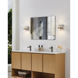 Blake 5-inch 2-light Polished Nickel and Champagne Gold 5CCT LED Vanity Light with Clear and Clear Ribbed Glass