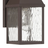 Glencrest 14-inch 1-light Dark Bronze Exterior Wall Sconce with Clear Water Glass