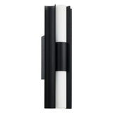Colton 18-inch 2-light Textured Black 5CCT LED Vanity Light with Etched Opal Glass Shades