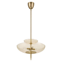 Fiorello 21-inch 4-light Brushed Gold Convertible Pendant with Smoked Amber Glass Shades