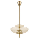 Fiorello 21-inch 4-light Brushed Gold Convertible Pendant with Smoked Amber Glass Shades