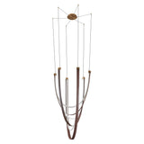 Ayers 43-inch 3-light Champagne Gold with Black and Brown Faux Leather 5CCT LED Chandelier
