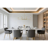Montclair 46-inch 6-light Brushed Gold and Natural Alabaster Linear Chandelier