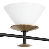 Tremolo 42-inch 4-light Matte Black and Champagne Gold Vanity Light with Etched Opal Glass