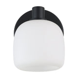Valentina 5-inch 1-light Matte Black Vanity Light with Etched Opal Glass Shade