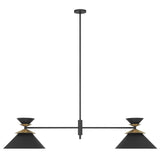Tremolo 60-inch 2-light Textured Black and Champagne Gold Linear Chandelier