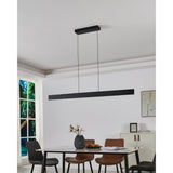 Falsetto 40–73-inch 3-light Textured Black 3CCT LED Expandable Linear Chandelier
