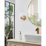 Bedminster 5-inch 1-light Champagne Gold Vanity Light with Clear Ribbed Glass Shade