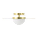Solstice 16-inch Polished Brass 5CCT LED Convertible Pendant with Opal Ribbed Glass Shade