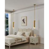 Enzio 6-inch 1-light Brushed Gold Pendant Light with Brushed Gold and Matte White Metal Shade