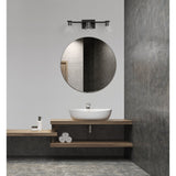 Gilford 24-inch 3-light Matte Black Vanity Light with Clear Glass Shades