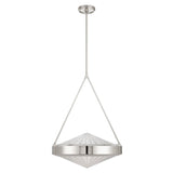 Agate 20-inch 4-light Polished Nickel Pendant Light with Clear Holophane Glass Shade