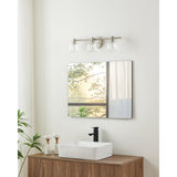 Valentina 24-inch 3-light Brushed Nickel Vanity Light with Clear Glass Shades