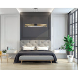 Grazia 36-inch Matte Black and Brushed Gold LED Chandelier