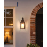 Glencrest 23-inch 1-light Dark Bronze Exterior Wall Sconce with Clear Water Glass