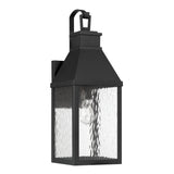 Glencrest 23-inch 1-light Textured Black Exterior Wall Sconce with Clear Water Glass