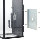 Overton 20-inch 3-light Matte Black Exterior Wall Sconce with Clear Antique Glass