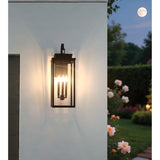 Hillside 25-inch 3-light Textured Black Exterior Wall Sconce with Clear Glass