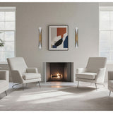 Crescendo 30-inch 2-light Natural Brass Wall Sconce with Alabaster Glass