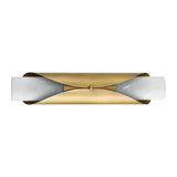 Crescendo 18-inch 2-light Natural Brass Wall Sconce with Alabaster Glass