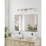 Valentina 30-inch 4-light Brushed Nickel Vanity Light with Clear Glass Shades