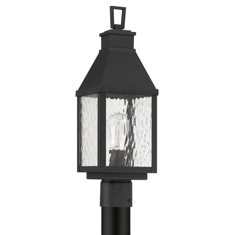 Glencrest 20-inch 1-light Textured Black Exterior Post Light with Clear Water Glass