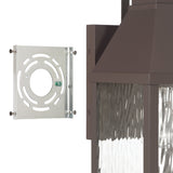 Glencrest 18-inch 1-light Dark Bronze Exterior Wall Sconce with Clear Water Glass
