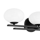 Julep 24-inch 3-light Matte Black Vanity Light with Opal Glass Shades